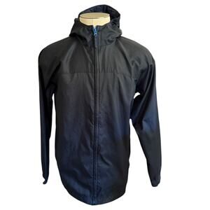 Lands' End Boys Black Windbreaker Folds Into Pouch Size XL 18/20